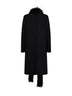 Cappotto in misto lana double e montone nero