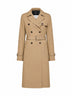 Trench midi con cintura in gabardina di cotone corda