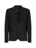 Black kid mohair single-breasted jacket