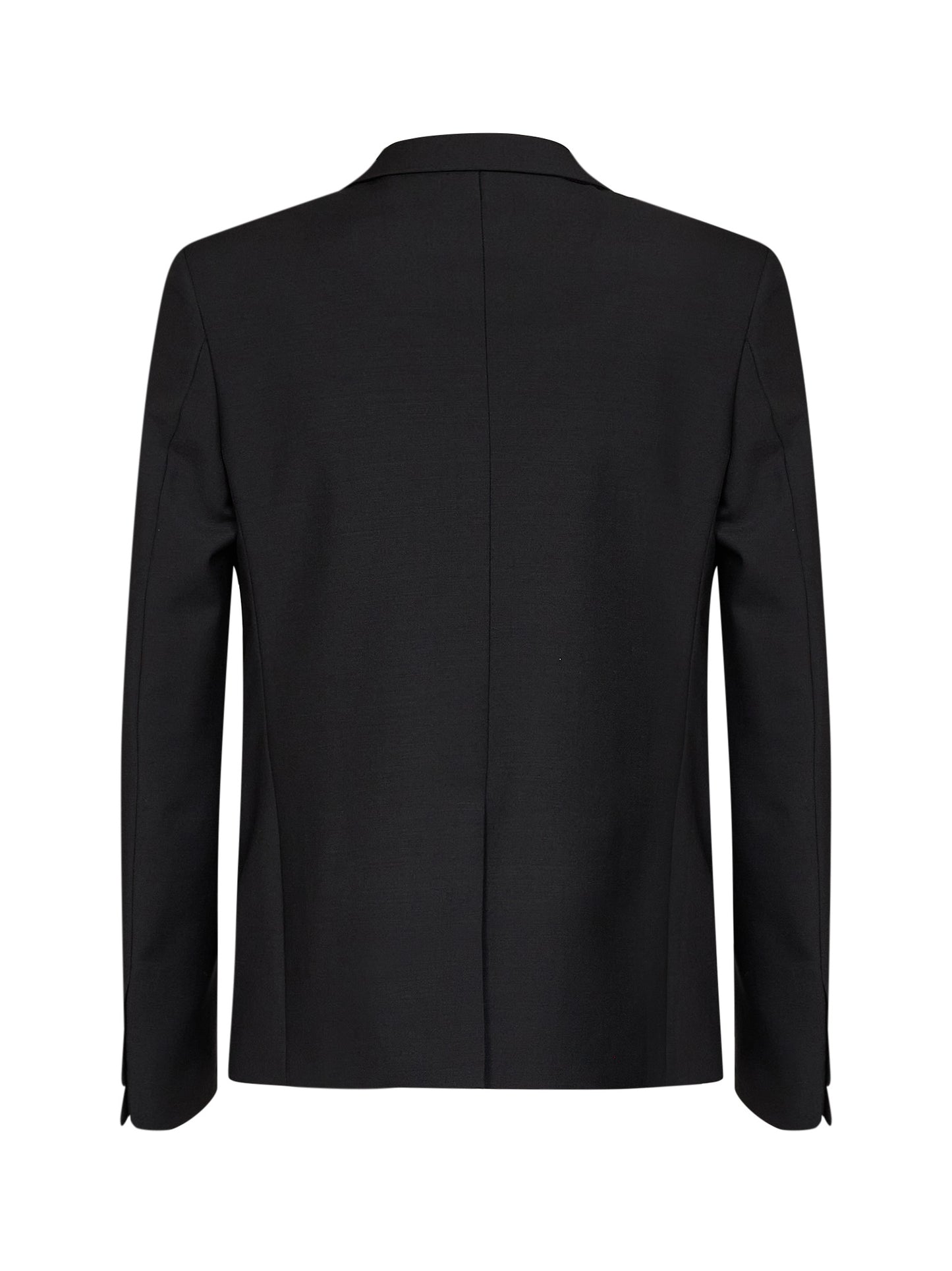 Black kid mohair single-breasted jacket
