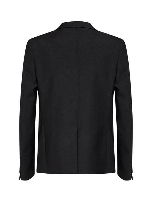 Giacca monopetto in kid mohair nero