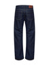 Jeans dritti in denim di cotone blu scuro