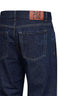 Jeans dritti in denim di cotone blu scuro