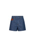 Shorts in chambray di cotone blu navy