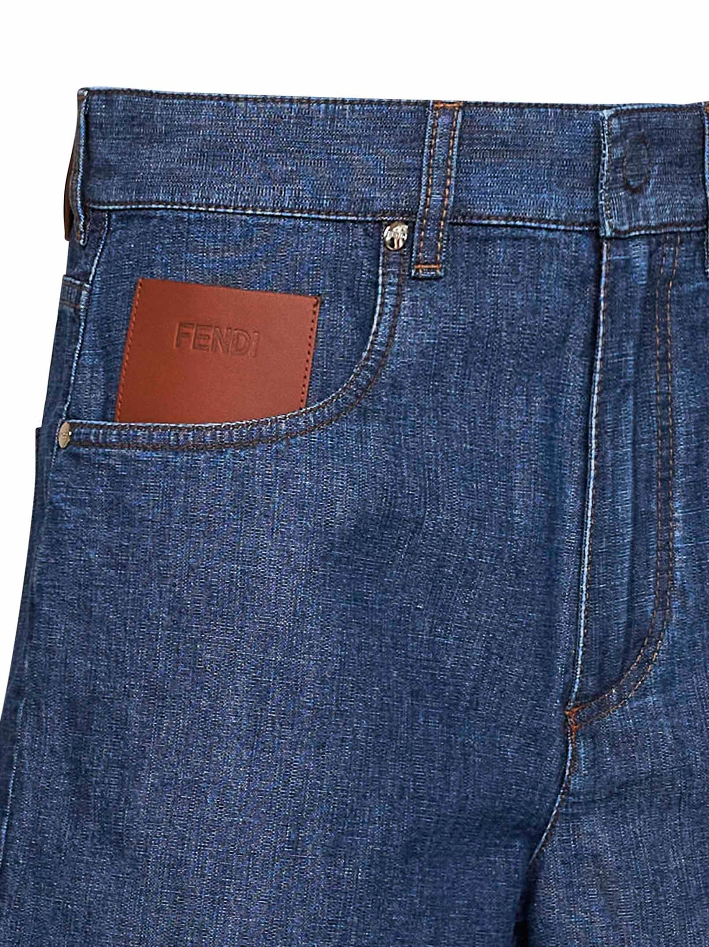 Shorts in chambray di cotone blu navy