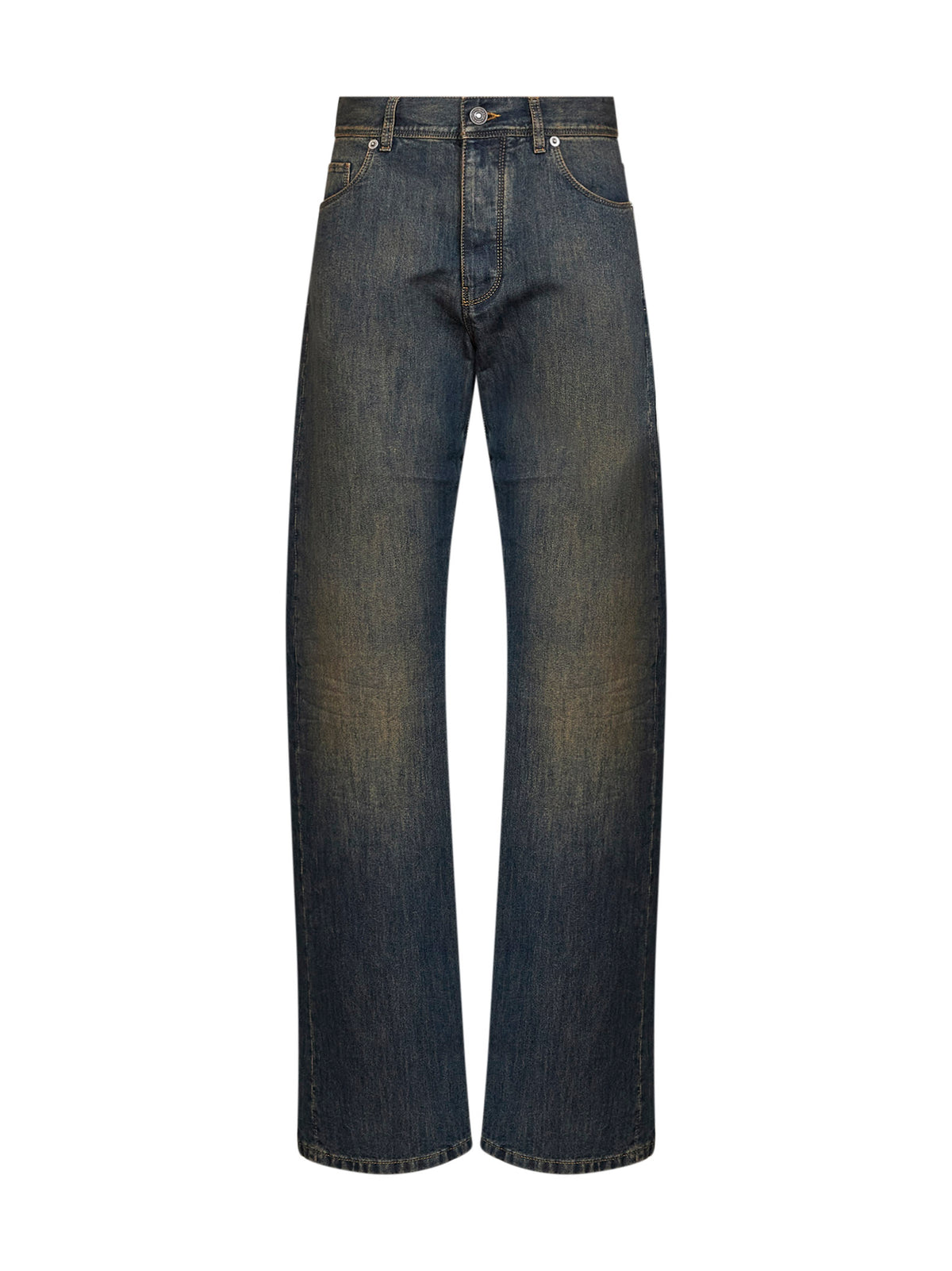 Blue washed denim long jeans