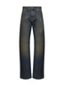 Blue washed denim long jeans