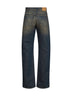 Blue washed denim long jeans