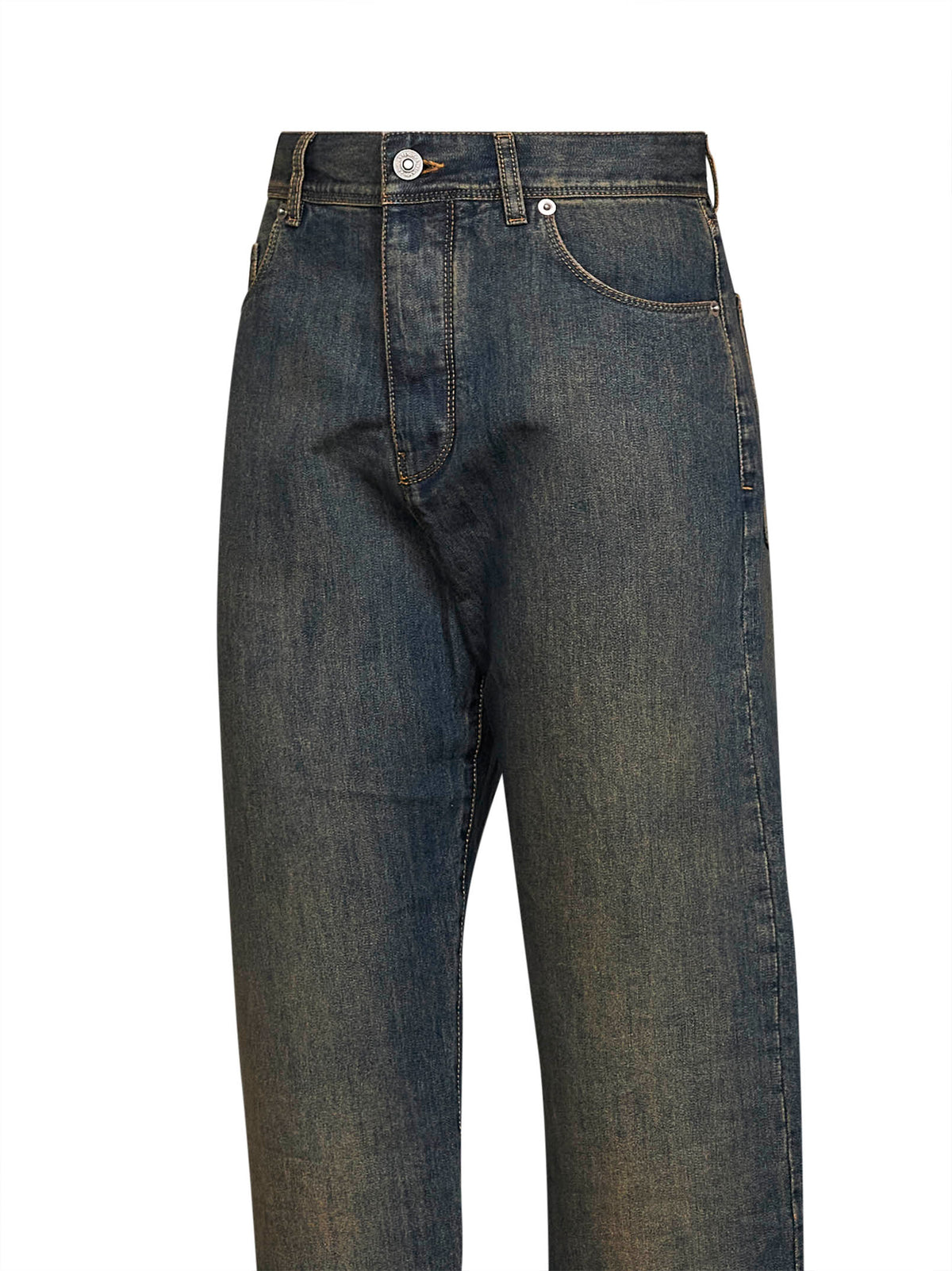 Blue washed denim long jeans