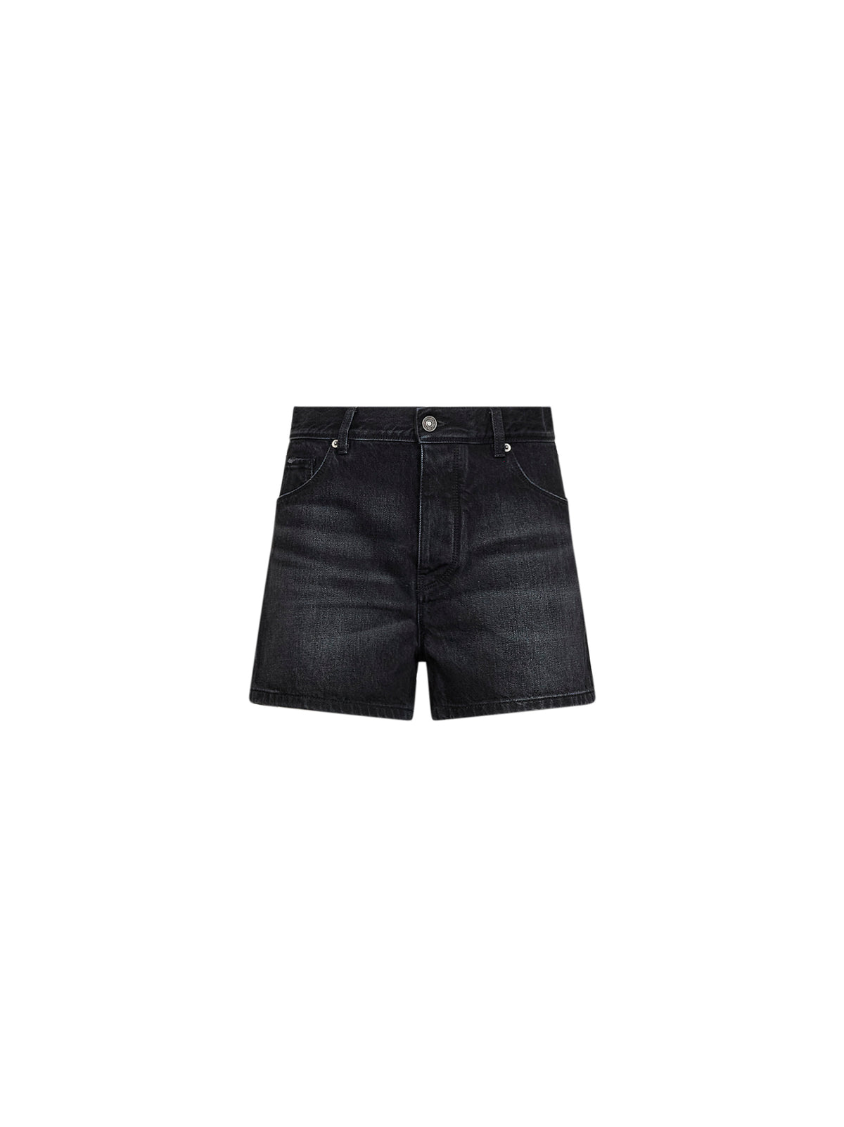 Black cotton denim shorts