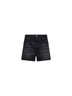 Black cotton denim shorts