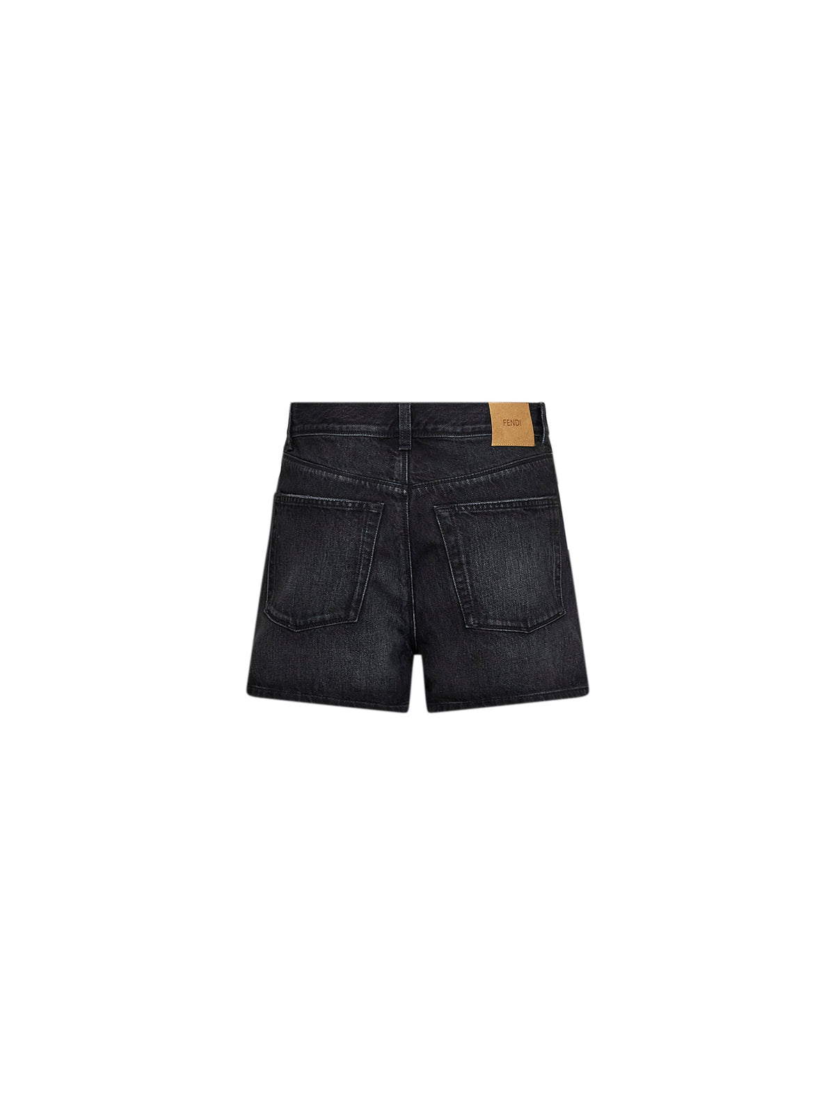 Black cotton denim shorts