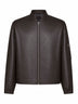 Blouson in nappa microtraforata marrone scuro