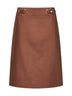 Gonna midi in lino e cotone marrone