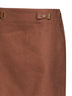 Gonna midi in lino e cotone marrone