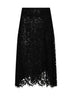 Gonna midi in pizzo in nero