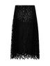 Gonna midi in pizzo in nero
