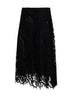 Gonna midi in pizzo in nero
