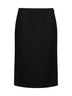 Black wool and silk midi pencil skirt
