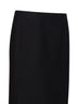 Black wool and silk midi pencil skirt