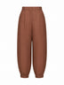 Brown linen and cotton high-rise balloon trousers