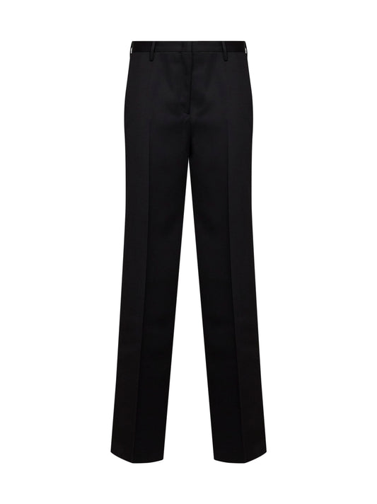 Pantaloni regular-fit in lana Grain de Poudre nera