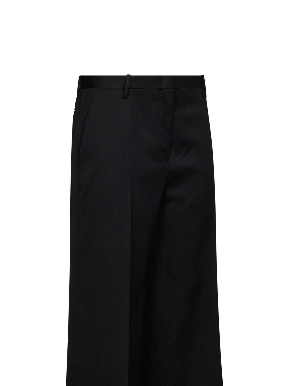 Black Grain de Poudre wool regular-fit trousers