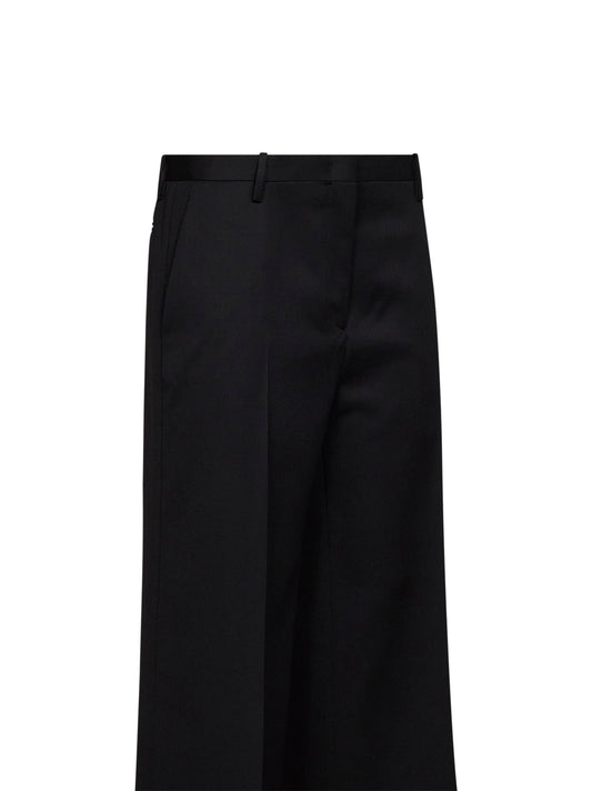 Pantaloni regular-fit in lana Grain de Poudre nera