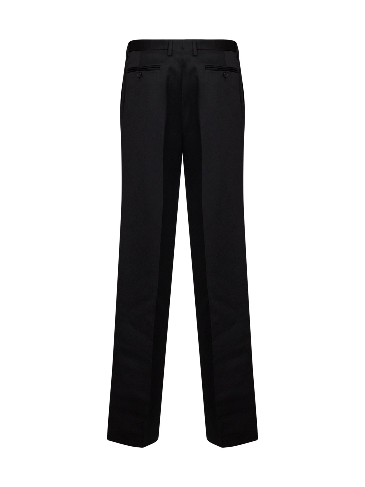 Black Grain de Poudre wool regular-fit trousers