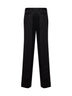 Black Grain de Poudre wool regular-fit trousers