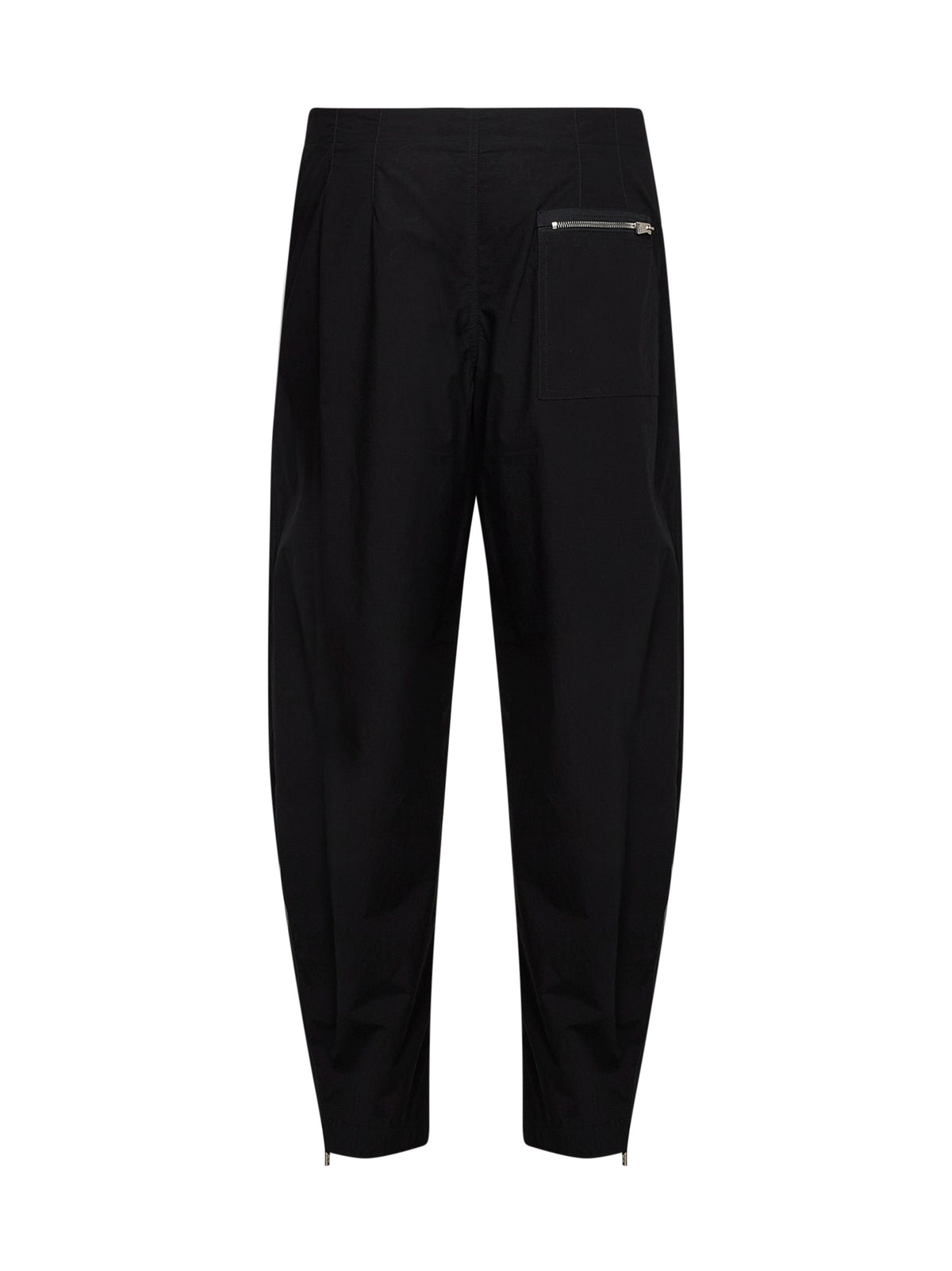 Black parachute canvas cargo trousers