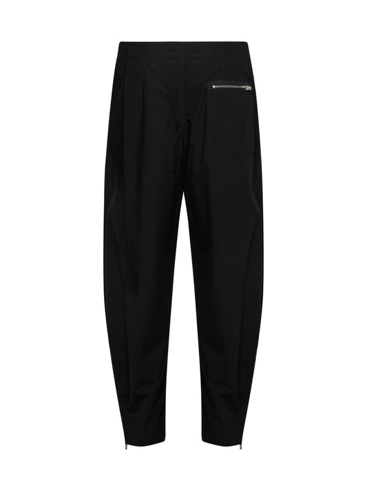 Black parachute canvas cargo trousers
