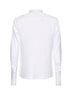 White cotton poplin slim-fit shirt with front plastron