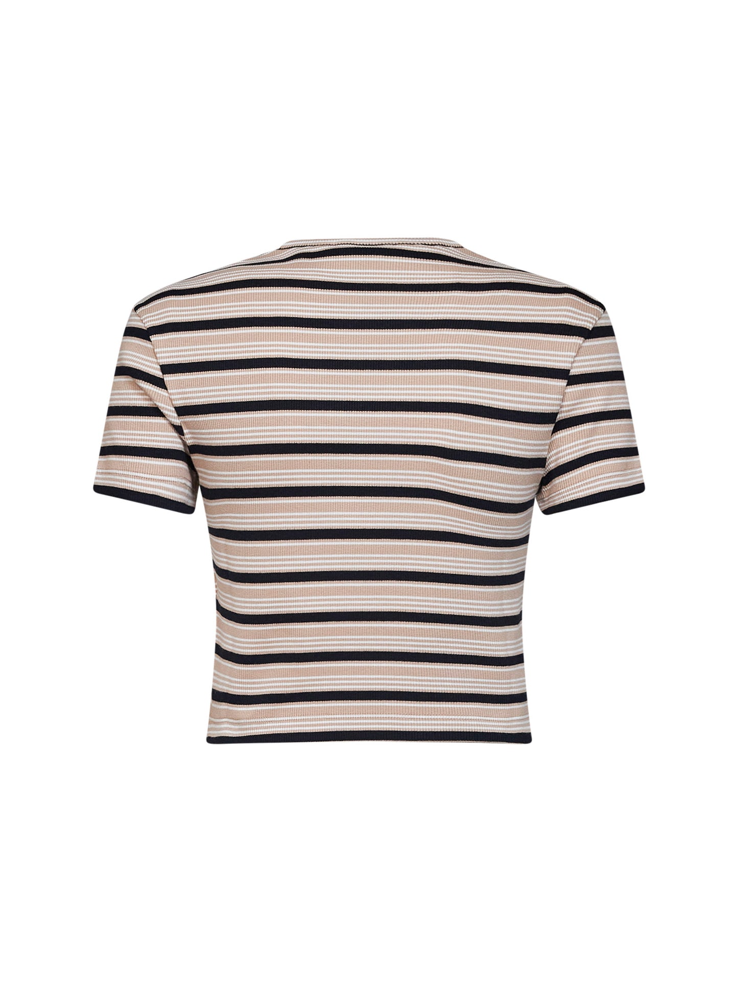 Maglia crop in cotone a righe multicolore