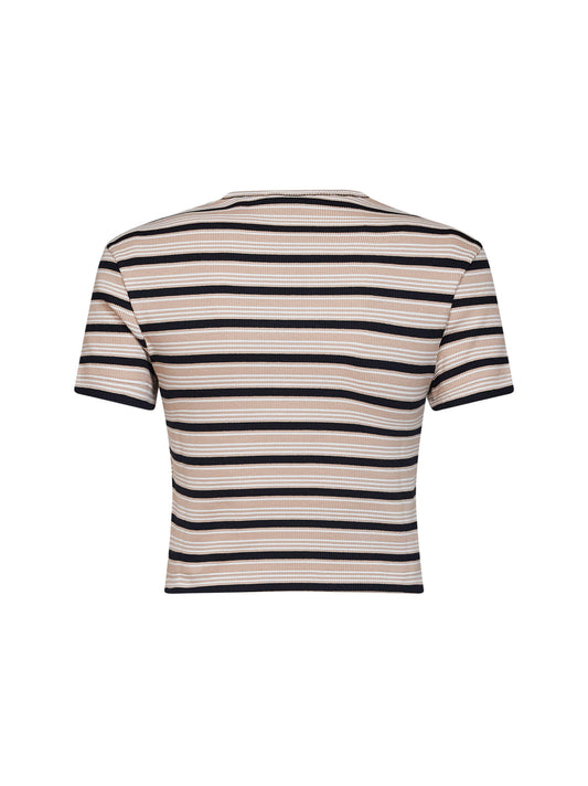 Multicolor striped cotton cropped top