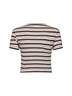 Maglia crop in cotone a righe multicolore