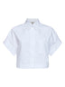 Camicia crop in popeline di cotone bianco