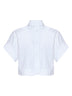 Camicia crop in popeline di cotone bianco
