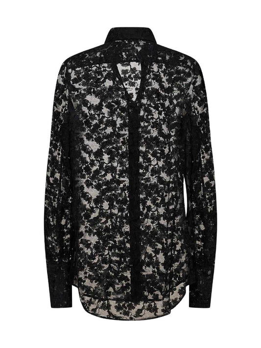 Black Peonia lace shirt