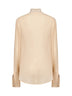 Camicia in georgette pergamena con inserti in pizzo