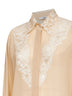 Camicia in georgette pergamena con inserti in pizzo