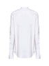 White cotton poplin slim-fit shirt with front plastron