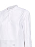 White cotton poplin slim-fit shirt with front plastron