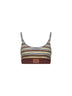 Multicolor striped cotton knit bralette top