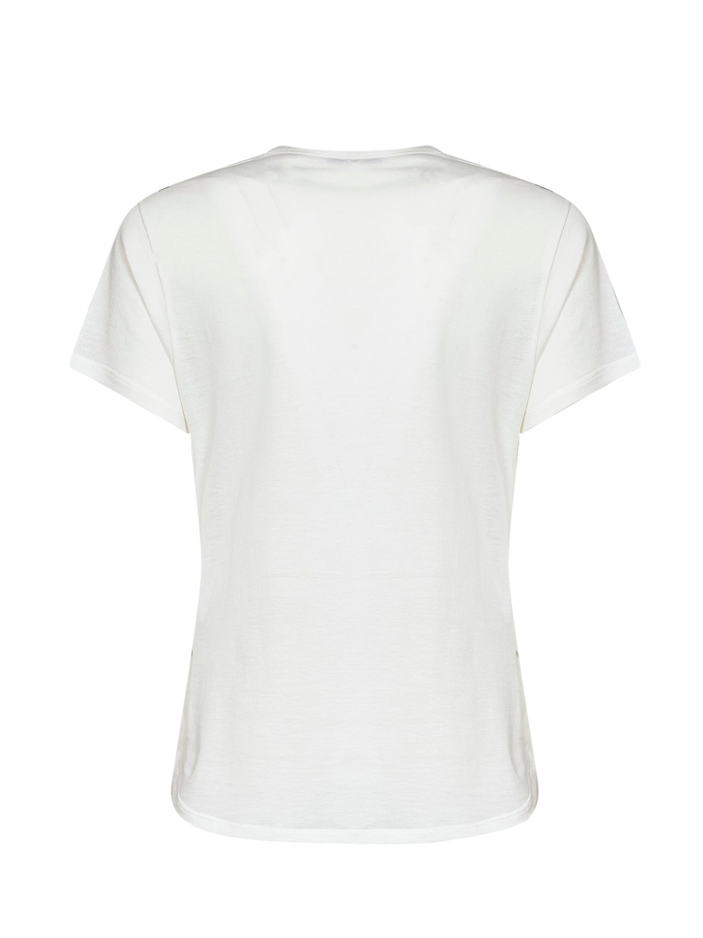 T-shirt in jersey di cotone avorio con stampa Noi