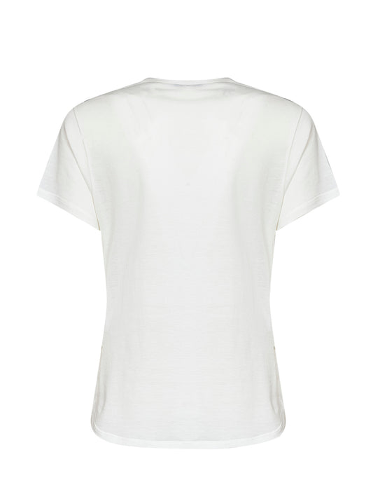 Ivory cotton jersey T-shirt with Noi print