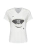 T-shirt in jersey di cotone avorio con stampa Ti Amo