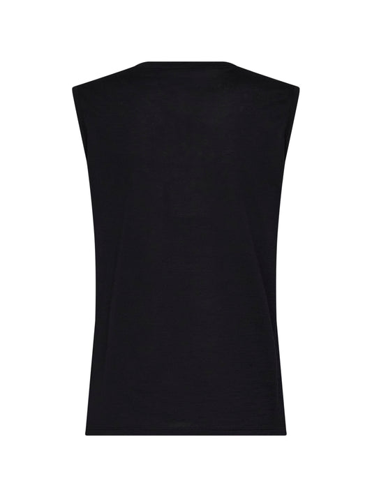 Top smanicato in leggero jersey organico nero con stampa Ti Amo