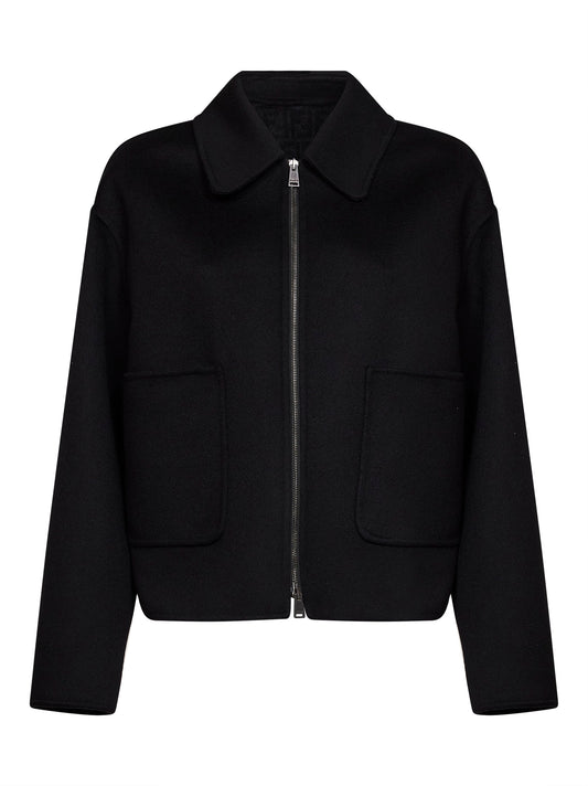 Blouson in lana double FF Zucca nera