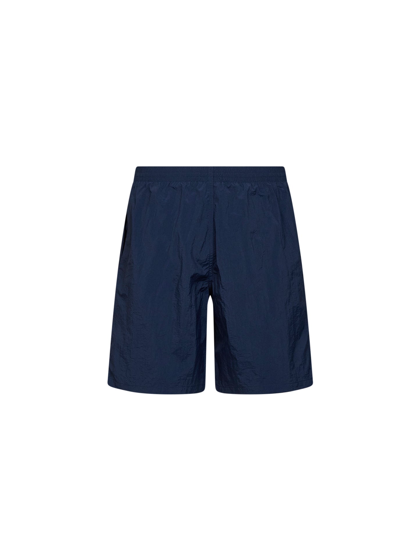 Shorts da mare in nylon blu scuro con ricamo